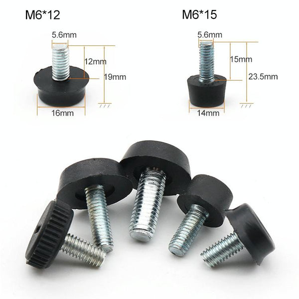 100 PCS Adjustable Foot Pad Furniture Screw Support Stub, M6x12