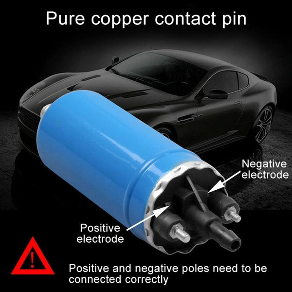 Car 140L/H High Flow In-Line Injection Fuel Pump External Electric Fuel Pump Flow 0580464038 for Mercedes-Benz / Renault / Peugeot / Opel / BMW / Citroen (Silver)