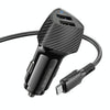 BOROFONE BZ31A Solid Dual-port USB Car Charger Set with USB to Micro USB Cable(Black)