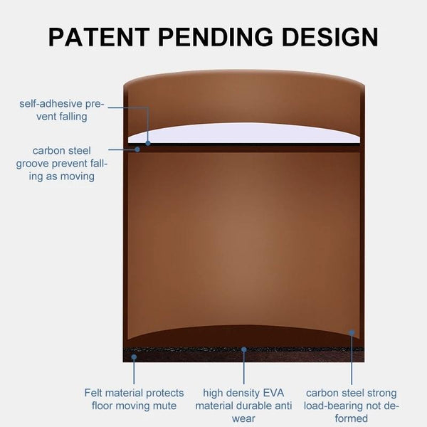 2pcs/set Furniture Carbon Steel Wraparound Heightening Foot Pad, Style: Round 6x10cm (Brown)