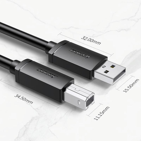 3 PCS Jasoz USB Printing Data Cable Oxygen-Free Copper Core, Cable Length: 0.5m