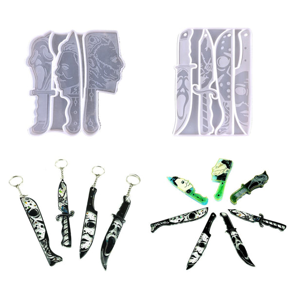 DIY Ghostface Dagger Halloween Crystal Drop Mold, Style: 5601(Transparent)