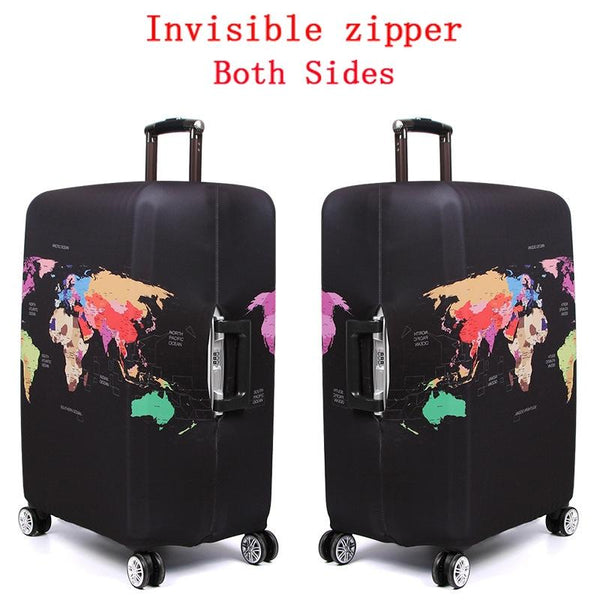 Travel Luggage Cover Suitcase Dustproof Scratch-proof Protection Elastic Sleeve, Size:M Size 22 to 24 inch(English Map)