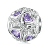 SCC2452 Sterling Silver S925 Love Infinity Heart Zircon Bracelet Beads