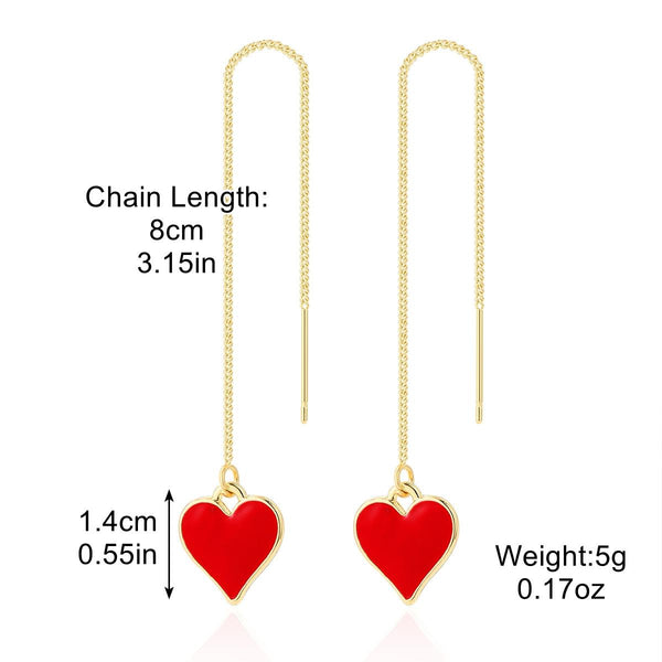 E2210-8 Love Long Ear Wire Women Simple Earrings
