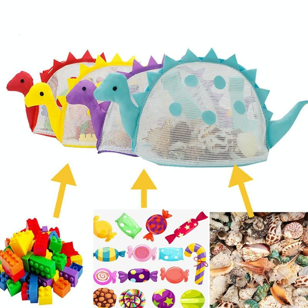 Dinosaur Children Beach Playing Sand Shell Storage Bag(Red)