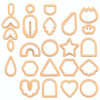 24 In 1 DIY Clay Earrings Molds DIY Handmade Clay Cutter Handmade Jewelry Molds(Beige Orange)