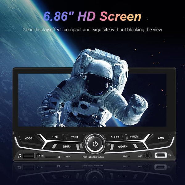 6.86inch Dual Butt Button Knob Player MP5 With Backup Camera Function / Bluetooth / CarPlay(Standard)