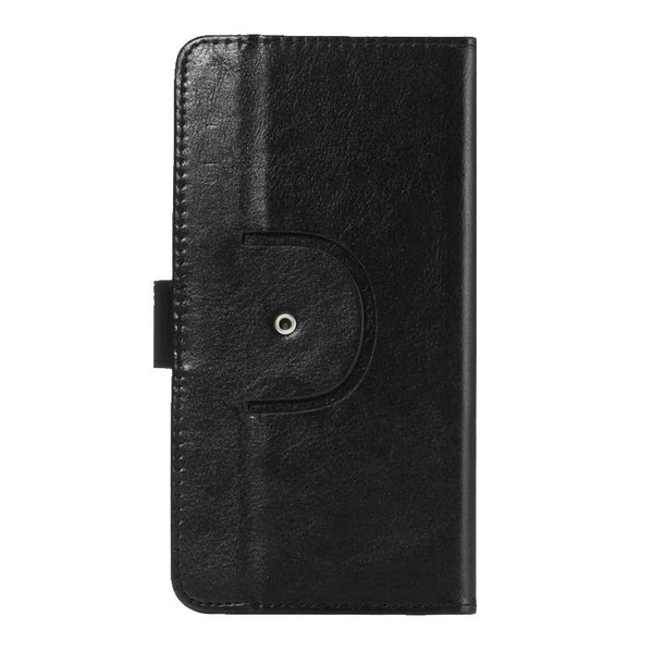 5.5-6.3 Inch Universal Crazy Horse Texture 360 Degree Rotating Carry Case with Holder & Card Slot for Galaxy Mega 6.3 / i9200(Black)
