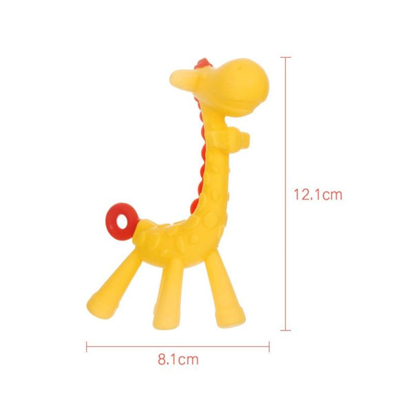 XUNYI Baby Giraffe Rattles Teether Kids Silicone Bite Toy, Spec: Rectangular Box Green