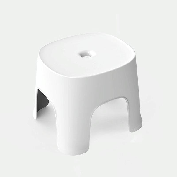 Household Bathroom Row Stools Plastic Stools Thickened Low Stools Square Stools Small Benches, Colour: Milk White Adult