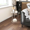 YX107 Acrylic Round Two-layer Small Bedside Table(Transparent)