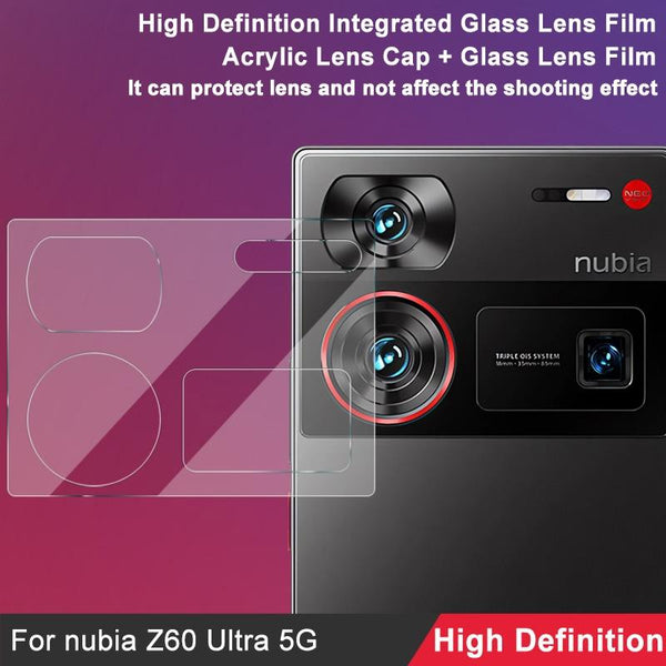 For ZTE nubia Z60 Ultra 5G imak Integrated Rear Camera Lens Tempered Glass Film with Lens Cap