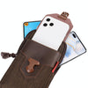 For 6-7 inch Mobile Phones Universal PU Leather + Fabric Stitching Waist Bag(Brown)