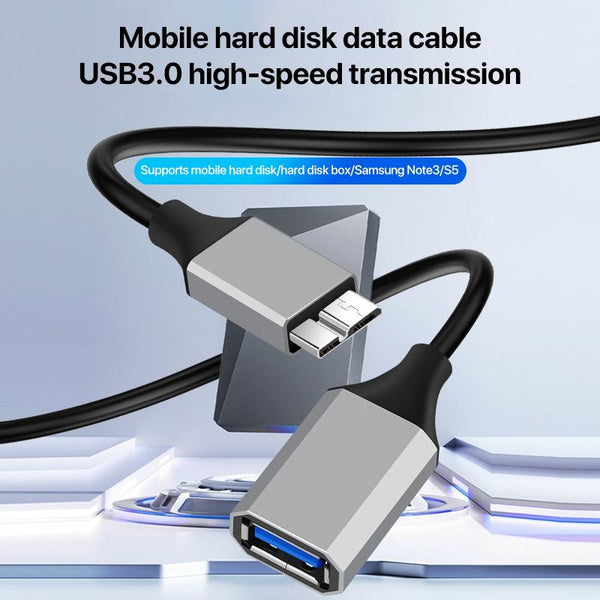 USB 3.0 A Female to Micro B Mobile Hard Disk Adapter Cable, Length:0.2m