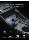 T24FM Transmitter Quick Charge Voice Navigation Car Hands-free Phone Bluetooth MP3 Player Black