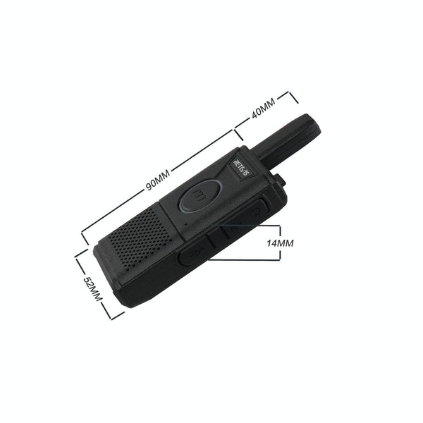 1 Pair RETEVIS RT18 PMR446 16CHS Dual PTT Handheld Walkie Talkie, EU Plug(Black)