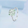 BSR339 Sterling Silver S925 Verdant Four Leaf Clover Ring White Gold Plated(No.8)