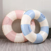 Children Adult Cartoon Inflatable Swimming Ring, Pattern: 90# Retro Striped Blue Pink Random Color