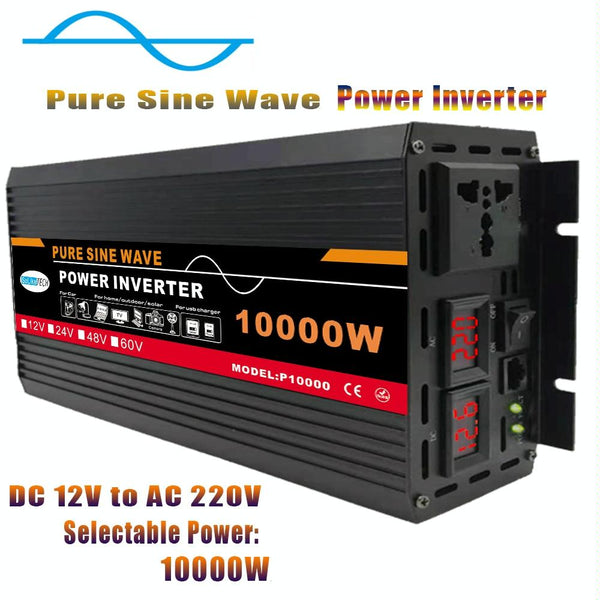 10000W (Actual 1500W) 12V to 220V High Power Car Sine Wave Inverter Power Converter