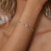 S925 Sterling Silver Plated White Gold Zirconia Ice Flower Love Bracelet(BSB167)