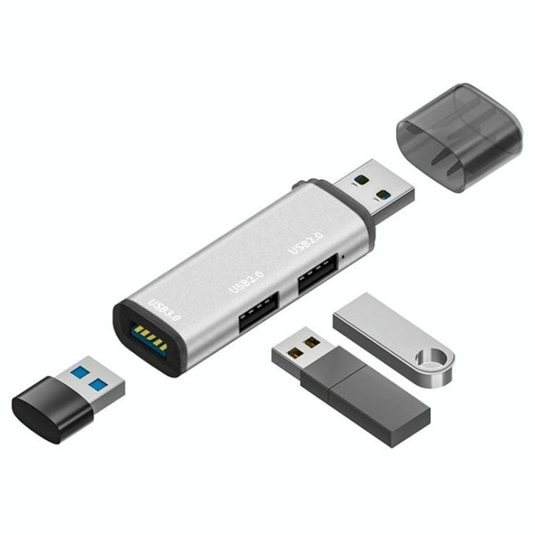 ADS-302A 3 in 1 USB to USB 3.0 / 2.0 Hub Expansion Station USB Adapter(Grey)