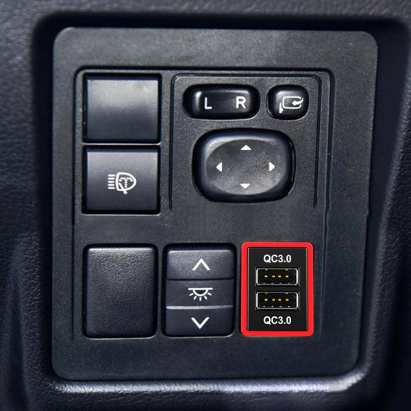 Car QC3.0 Fast Charge USB Interface Modification Charger for Toyota, Cigarette Lighter to Take Power(Red Light)