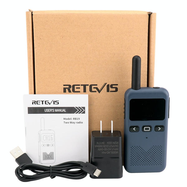 RETEVIS RB19 462.5500-467.7125MHz 22CHS FRS License-free Two Way Radio Handheld Walkie Talkie, US Plug(Navy Blue)