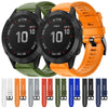 For Garmin Fenix 6 Pro GPS Metal Buckle Solid Color Silicone Watch Band(Black)