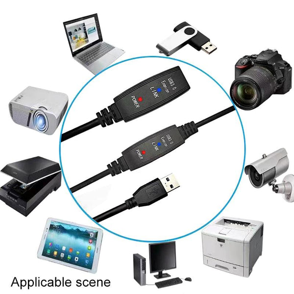 USB 3.0 Male to Female Super Speed Extension Cable, Length:5m