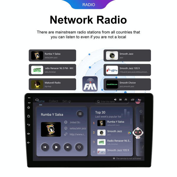 10.1 inch 6+128G Android Universal HD Large Screen Car Bluetooth Player Android GPS Navigation Integrated Machine(Standard)