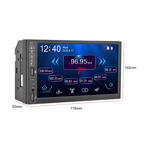 A2891 7 inch Car HD MP5 Carplay Bluetooth Music Player Reversing Image All-in-one Machine Support FM / U Disk with Remote Controler, Style:Standard