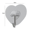 10pcs Transparent Self Adhesive Heart-shaped Hooks Door Wall Multi-Function Key Storage Hanger