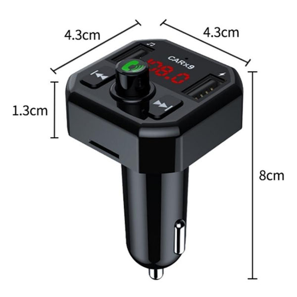 Dual USB Ports Car MP3 Player Automatic Power-off Memory Bluetooth Call FM Transmitter