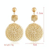 E2002-14 Prongs+Big Circle Bamboo Vine Handmade Woven Earrings Bosomia Style Earrings