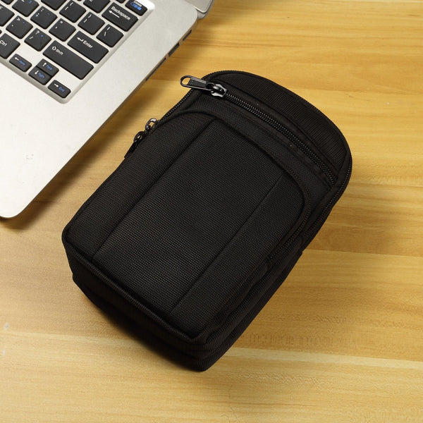 Multifunctional Casual Crossbody Mobile Phone Storage Waist Bag(Black)