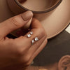 S925 Sterling Silver Double Layer Sparkling Zircon Open Adjustable Ring