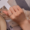 BSR342 Sterling Silver S925 Beautiful Flower Plated Platinum Open Ring