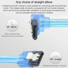Mini SAS to SATA Data Cable With Braided Net Computer Case Hard Drive Cable,specification: Female Straight to  Female Elbow -0.5m