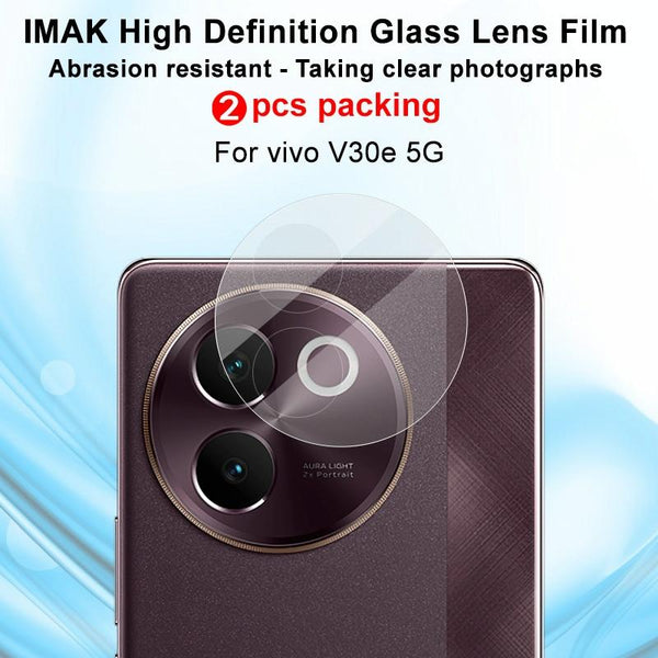 For vivo V30e 2pcs/Set imak HD Glass Rear Camera Lens Film