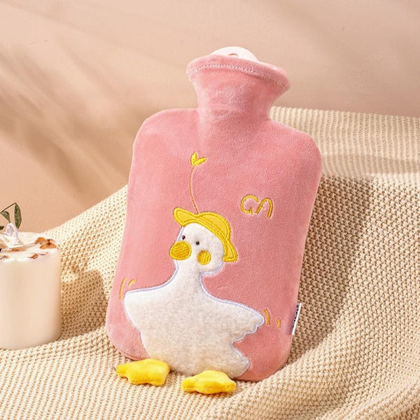 ZS103 Cartoon Plush Water-filled Explosion-proof Hot Water Bags, Spec: Pink Duck(1000ml)