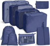9 In 1 Cosmetic Bag Travel Storage Bag Set Folding Storage Bag(Navy Blue)