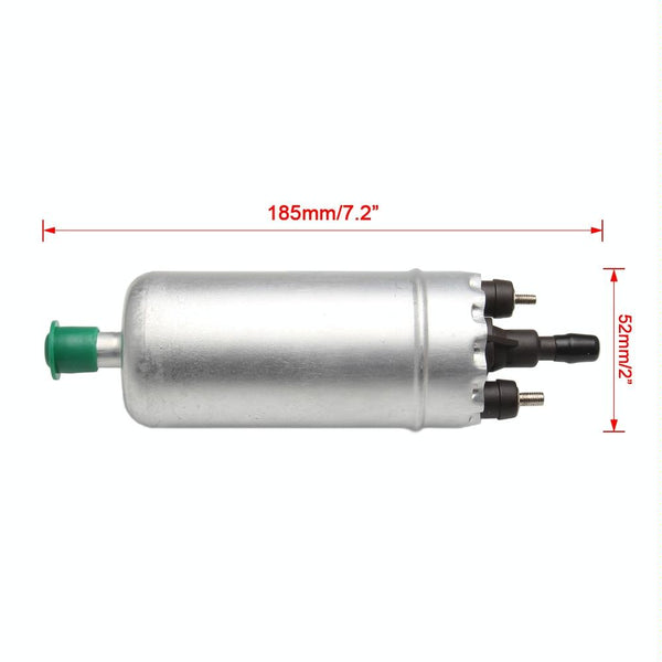 Car 140L/H High Flow In-Line Injection Fuel Pump External Electric Fuel Pump Flow 0580464038 for Mercedes-Benz / Renault / Peugeot / Opel / BMW / Citroen (Silver)