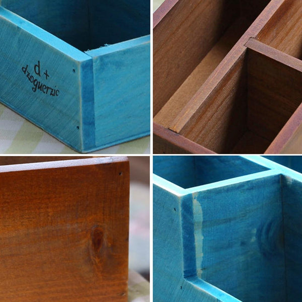 Retro Square Wooden Flower Pot Wooden Box Woody Storage Box  Multi-functional Wooden Box,Random Color Delivery