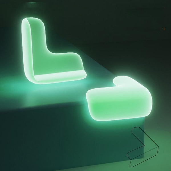 10 PCS Luminous Anti-bump Corner Transparent Coffee Table Corner Protector,Style: L-shape