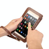 Universal Crazy Horse Texture Touch Screen Wallet Style PU Leather Shoulder Bag for Galaxy Note 8 & Mega 6.3, Huawei Mate 8 / Mate 7, etc. 6.3 inch Below(Coffee)