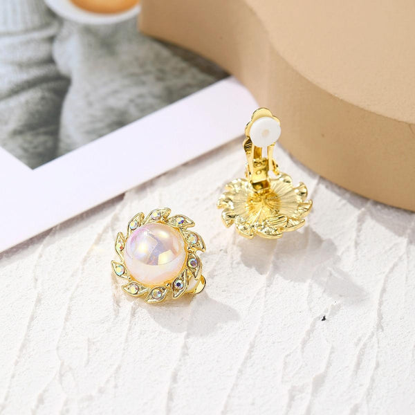 E2209-12 Colorful Pearl Baroque Earrings Pearl Ear Clip Women Without Ear Piercing