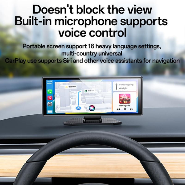 Yesido KM19 10.26 inch Center Console CarPlay Portable Car Video Navigation with Driving Recorder(Black)