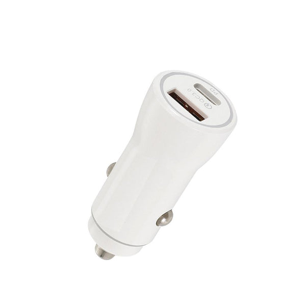 P21 Portable PD 20W + QC 3.0 18W Dual Ports Fast Car Charger(White)