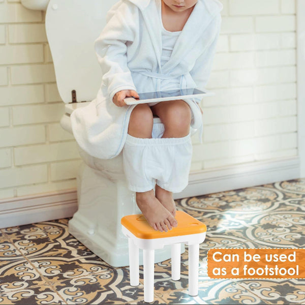Detachable Children Small Stool Non-slip Low Chair Shoe Changing Stool, Color: Imitation Leather Khaki